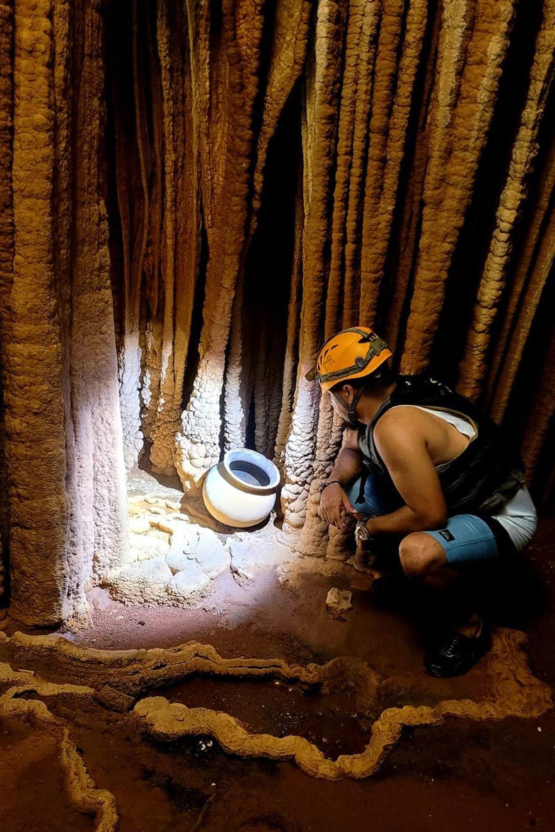 In a cave