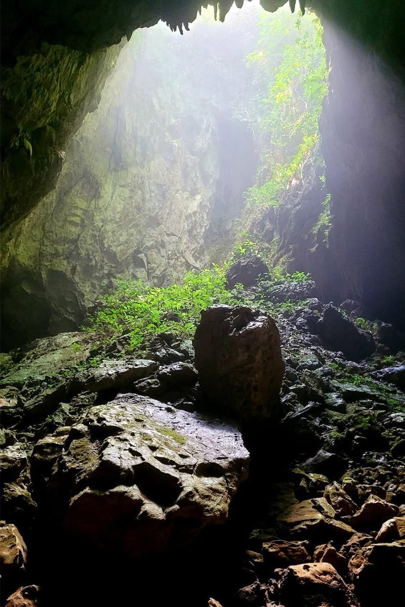 Sunlight in a cave